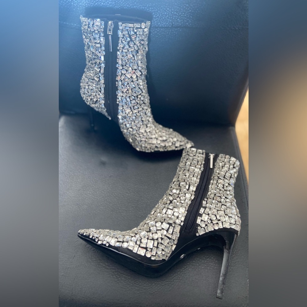 Zara Crystal Heeled Ankle Boots - Special Edition - Picture 4 of 9